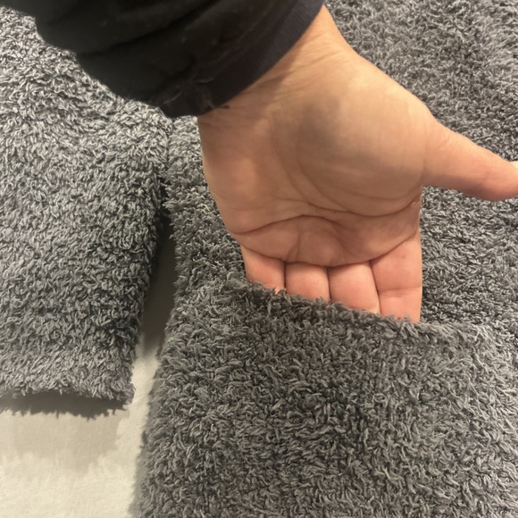 Barefoot Dreams CozyChic Relaxed Open Front Cardigan Dark Gray Pockets Worn Once - Picture 6 of 12